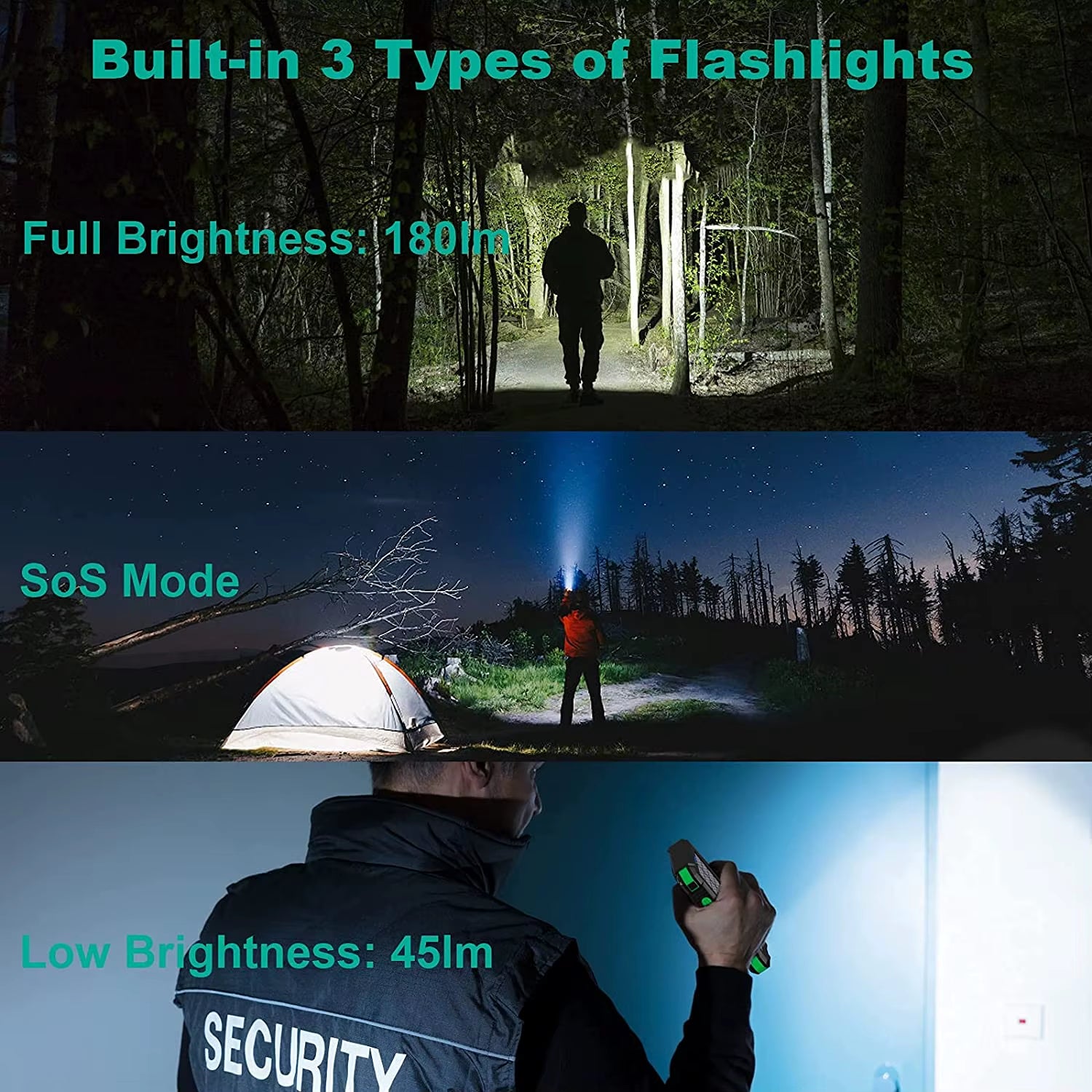 Outdoor Camping Solar Power Bank 20000Mah Dual USB Travel Built-In LED Flashlight Type-C Input Power Bank Solar