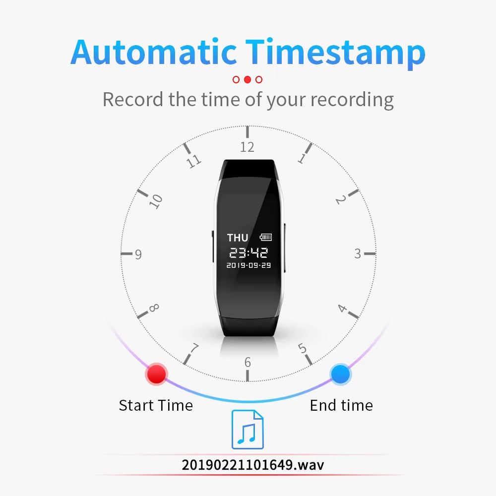 Digital Voice Recorder Watch HD Noise Reduction Smart Recording Electronic Bracelet